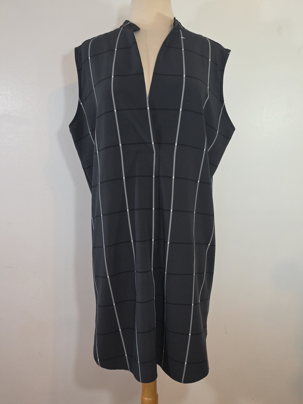 Prologue Black & White Windowpane Check Shift Dress XLarge